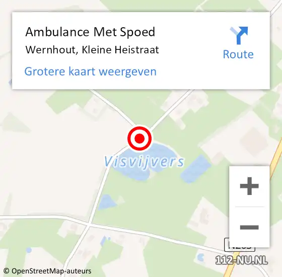 Locatie op kaart van de 112 melding: Ambulance Met Spoed Naar Wernhout, Kleine Heistraat op 26 augustus 2018 10:35