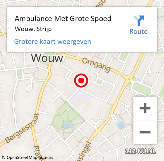 Locatie op kaart van de 112 melding: Ambulance Met Grote Spoed Naar Wouw, Strijp op 26 augustus 2018 11:58