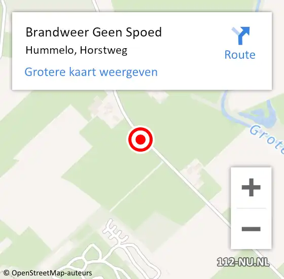 Locatie op kaart van de 112 melding: Brandweer Geen Spoed Naar Hummelo, Horstweg op 7 maart 2014 08:22