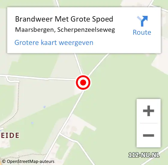 Locatie op kaart van de 112 melding: Brandweer Met Grote Spoed Naar Maarsbergen, Scherpenzeelseweg op 26 augustus 2018 12:55