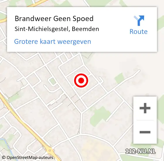 Locatie op kaart van de 112 melding: Brandweer Geen Spoed Naar Sint-Michielsgestel, Beemden op 26 augustus 2018 15:49