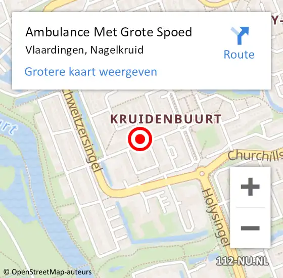 Locatie op kaart van de 112 melding: Ambulance Met Grote Spoed Naar Vlaardingen, Nagelkruid op 26 augustus 2018 15:49