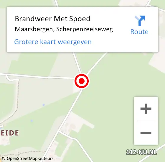 Locatie op kaart van de 112 melding: Brandweer Met Spoed Naar Maarsbergen, Scherpenzeelseweg op 26 augustus 2018 18:28