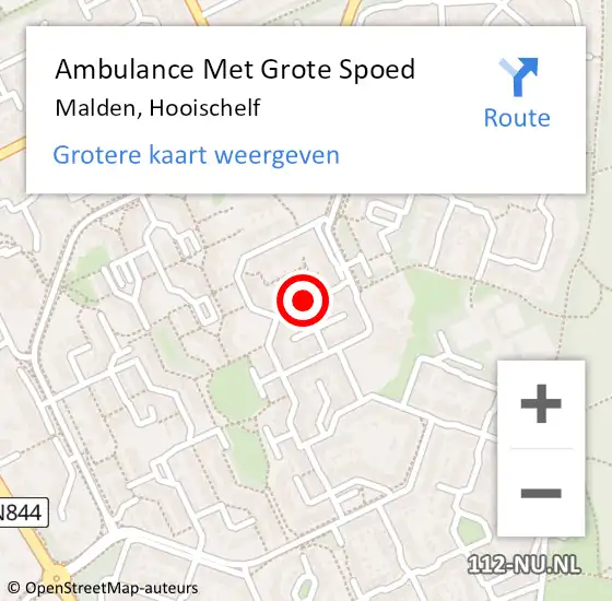 Locatie op kaart van de 112 melding: Ambulance Met Grote Spoed Naar Malden, Hooischelf op 26 augustus 2018 20:04