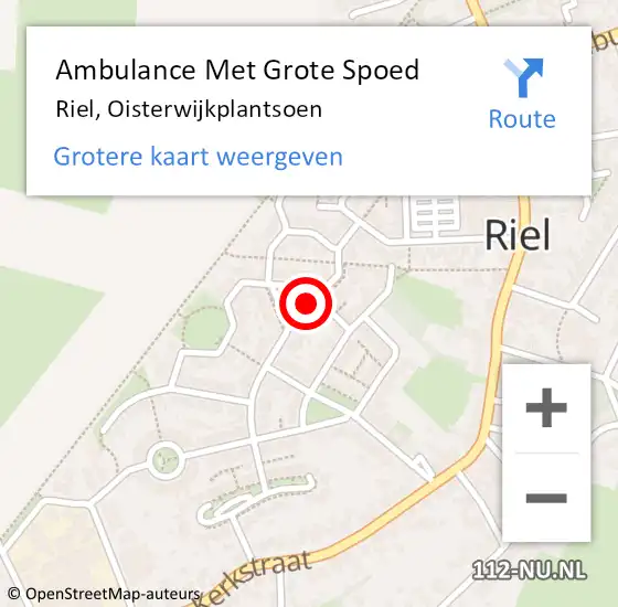 Locatie op kaart van de 112 melding: Ambulance Met Grote Spoed Naar Riel, Oisterwijkplantsoen op 27 augustus 2018 01:24