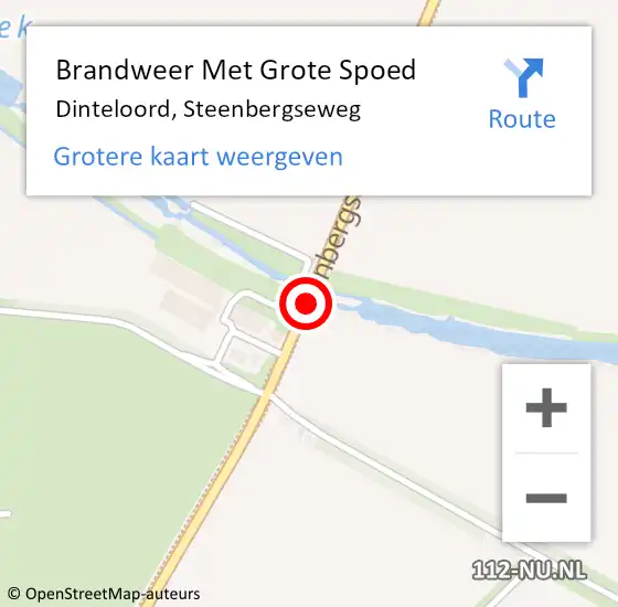 Locatie op kaart van de 112 melding: Brandweer Met Grote Spoed Naar Dinteloord, Steenbergseweg op 27 augustus 2018 08:56