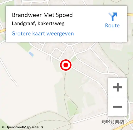 Locatie op kaart van de 112 melding: Brandweer Met Spoed Naar Landgraaf, Kakertsweg op 27 augustus 2018 09:29