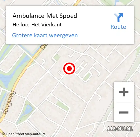 Locatie op kaart van de 112 melding: Ambulance Met Spoed Naar Heiloo, Het Vierkant op 27 augustus 2018 11:02