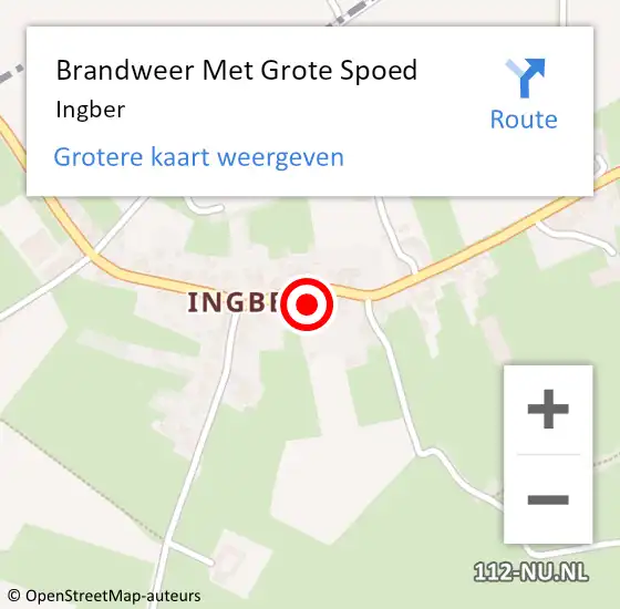 Locatie op kaart van de 112 melding: Brandweer Met Grote Spoed Naar Ingber op 27 augustus 2018 11:13