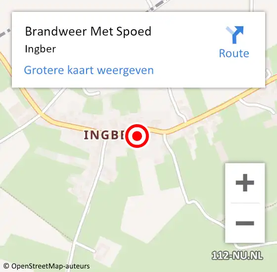 Locatie op kaart van de 112 melding: Brandweer Met Spoed Naar Ingber op 27 augustus 2018 12:22