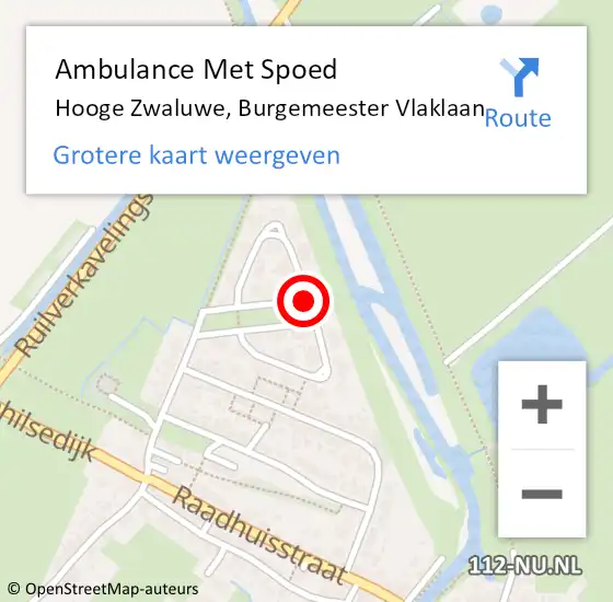 Locatie op kaart van de 112 melding: Ambulance Met Spoed Naar Hooge Zwaluwe, Burgemeester Vlaklaan op 27 augustus 2018 15:07