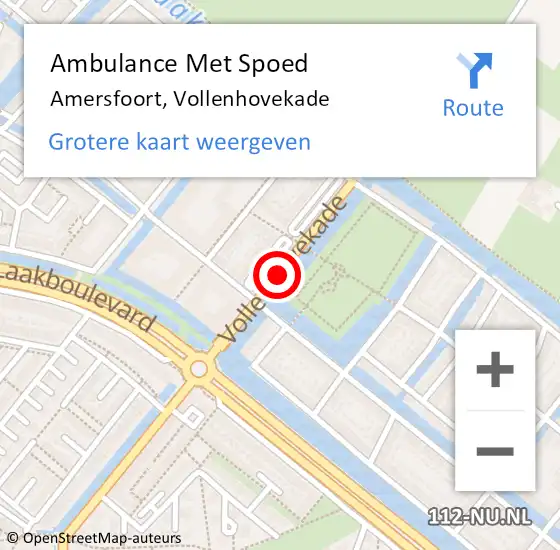 Locatie op kaart van de 112 melding: Ambulance Met Spoed Naar Amersfoort, Vollenhovekade op 27 augustus 2018 15:33