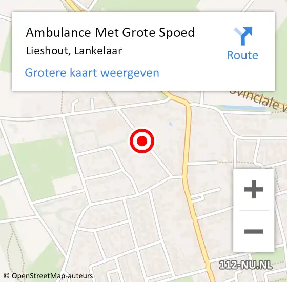 Locatie op kaart van de 112 melding: Ambulance Met Grote Spoed Naar Lieshout, Lankelaar op 27 augustus 2018 15:46