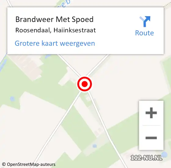 Locatie op kaart van de 112 melding: Brandweer Met Spoed Naar Roosendaal, Haiinksestraat op 27 augustus 2018 19:06