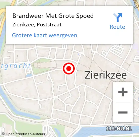 Locatie op kaart van de 112 melding: Brandweer Met Grote Spoed Naar Zierikzee, Poststraat op 27 augustus 2018 19:35