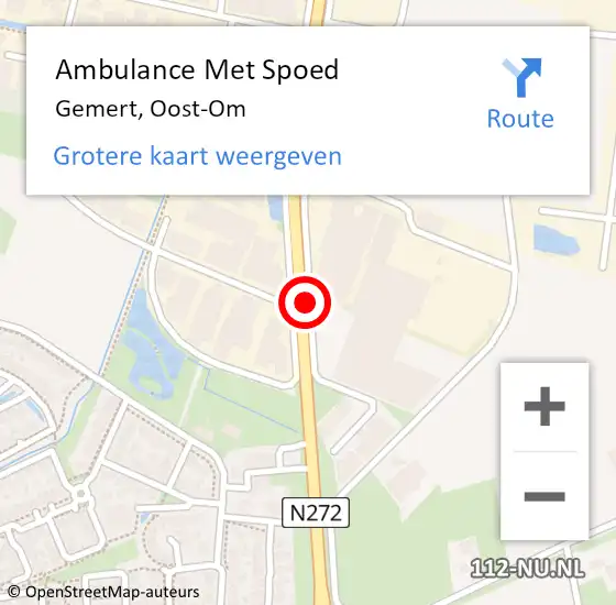 Locatie op kaart van de 112 melding: Ambulance Met Spoed Naar Gemert, Oost-Om op 27 augustus 2018 20:26