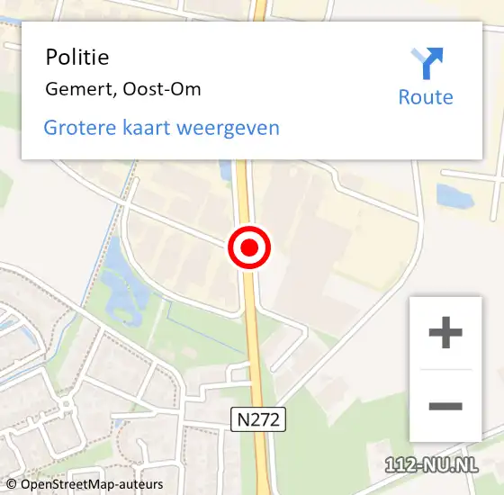 Locatie op kaart van de 112 melding: Politie Gemert, Oost-Om op 27 augustus 2018 20:28