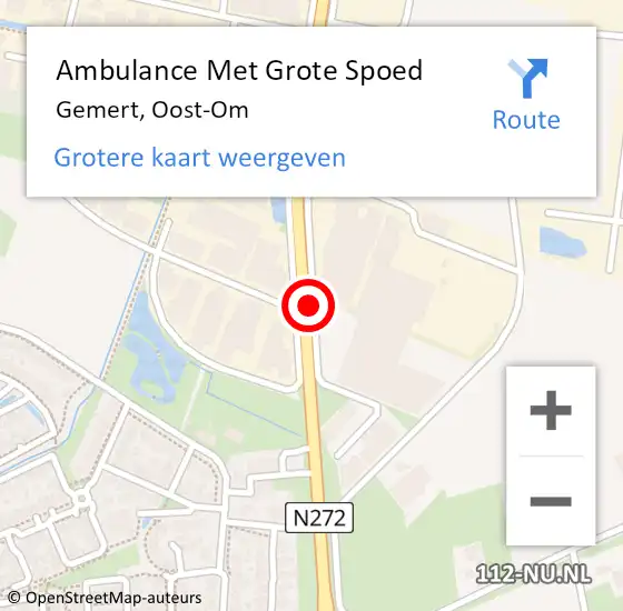 Locatie op kaart van de 112 melding: Ambulance Met Grote Spoed Naar Gemert, Oost-Om op 27 augustus 2018 20:33