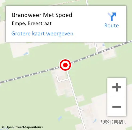 Locatie op kaart van de 112 melding: Brandweer Met Spoed Naar Empe, Breestraat op 28 augustus 2018 06:05