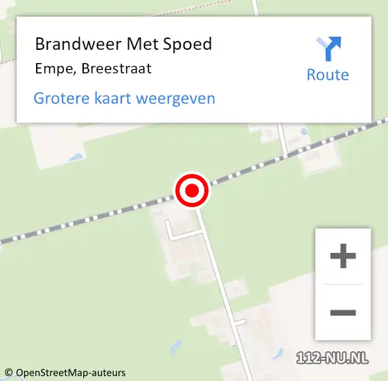 Locatie op kaart van de 112 melding: Brandweer Met Spoed Naar Empe, Breestraat op 28 augustus 2018 07:40