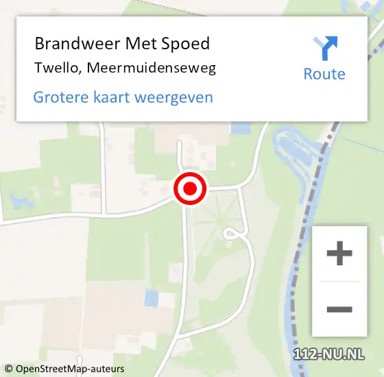 Locatie op kaart van de 112 melding: Brandweer Met Spoed Naar Twello, Meermuidenseweg op 7 maart 2014 10:57