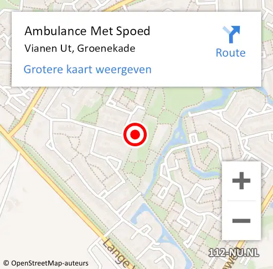 Locatie op kaart van de 112 melding: Ambulance Met Spoed Naar Vianen Ut, Groenekade op 28 augustus 2018 09:52