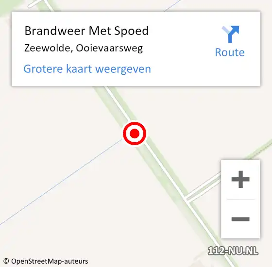 Locatie op kaart van de 112 melding: Brandweer Met Spoed Naar Zeewolde, Ooievaarsweg op 28 augustus 2018 11:30