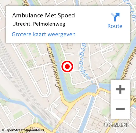 Locatie op kaart van de 112 melding: Ambulance Met Spoed Naar Utrecht, Pelmolenweg op 28 augustus 2018 12:52