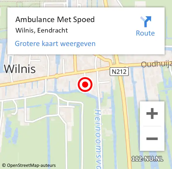 Locatie op kaart van de 112 melding: Ambulance Met Spoed Naar Wilnis, Eendracht op 28 augustus 2018 13:16