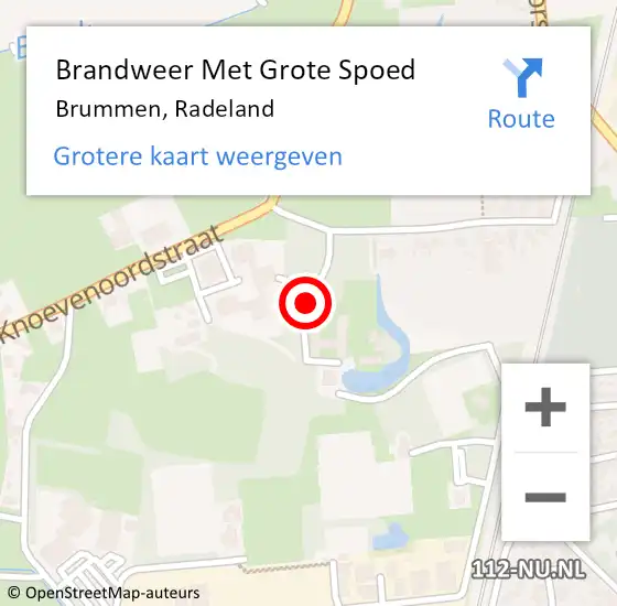 Locatie op kaart van de 112 melding: Brandweer Met Grote Spoed Naar Brummen, Radeland op 28 augustus 2018 13:32