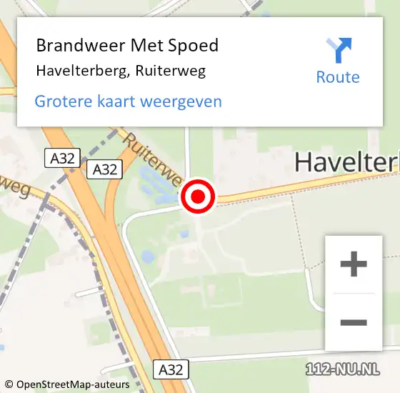 Locatie op kaart van de 112 melding: Brandweer Met Spoed Naar Havelterberg, Ruiterweg op 28 augustus 2018 14:50