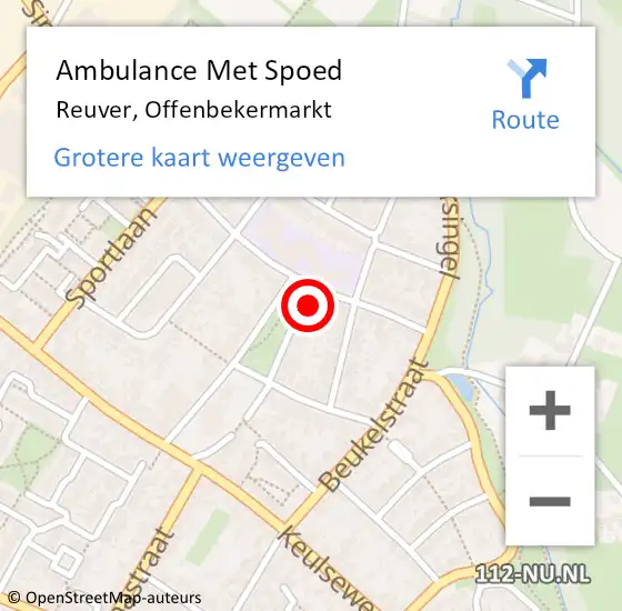 Locatie op kaart van de 112 melding: Ambulance Met Spoed Naar Reuver, Offenbekermarkt op 24 september 2013 16:01