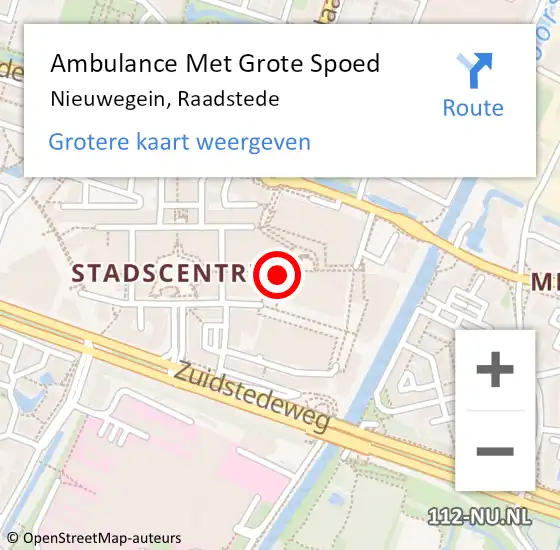 Locatie op kaart van de 112 melding: Ambulance Met Grote Spoed Naar Nieuwegein, Raadstede op 28 augustus 2018 15:32