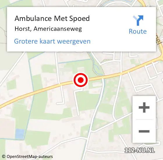 Locatie op kaart van de 112 melding: Ambulance Met Spoed Naar Horst, Americaanseweg op 28 augustus 2018 17:19