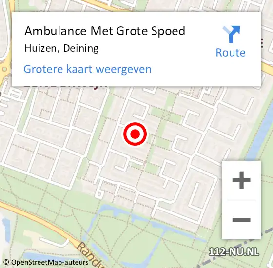 Locatie op kaart van de 112 melding: Ambulance Met Grote Spoed Naar Huizen, Deining op 28 augustus 2018 17:22