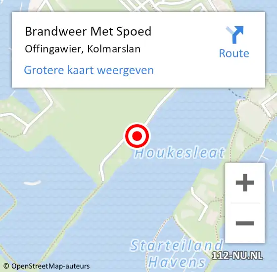 Locatie op kaart van de 112 melding: Brandweer Met Spoed Naar Offingawier, Kolmarslan op 28 augustus 2018 17:32