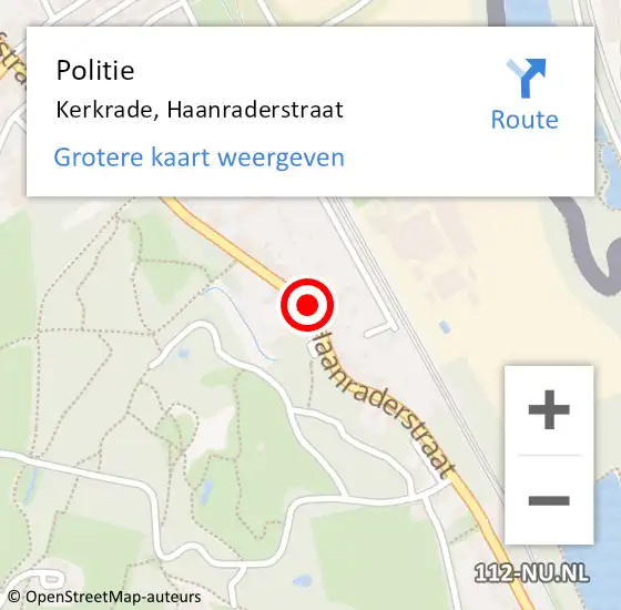 Locatie op kaart van de 112 melding: Politie Kerkrade, Haanraderstraat op 28 augustus 2018 19:03