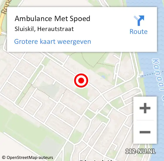 Locatie op kaart van de 112 melding: Ambulance Met Spoed Naar Sluiskil, Herautstraat op 28 augustus 2018 22:30