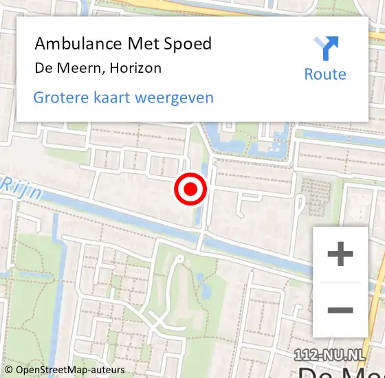 Locatie op kaart van de 112 melding: Ambulance Met Spoed Naar De Meern, Horizon op 29 augustus 2018 00:00