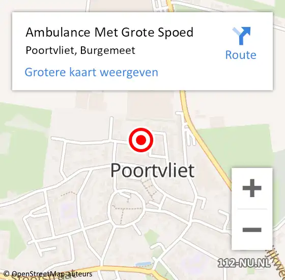 Locatie op kaart van de 112 melding: Ambulance Met Grote Spoed Naar Poortvliet, Burgemeet op 29 augustus 2018 01:06