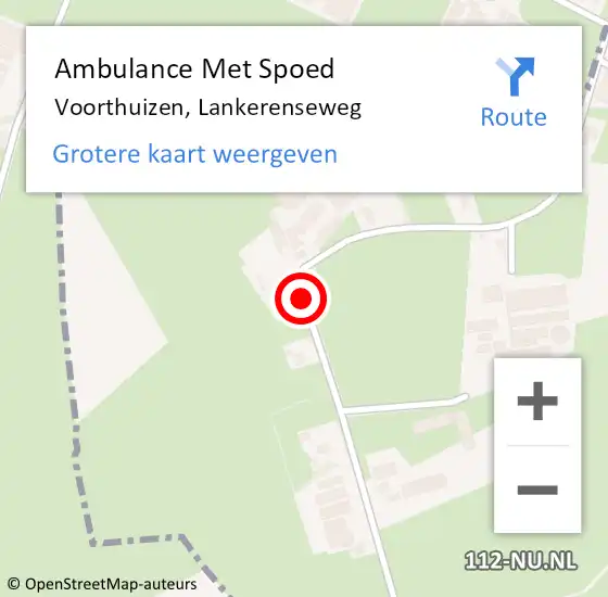 Locatie op kaart van de 112 melding: Ambulance Met Spoed Naar Voorthuizen, Lankerenseweg op 29 augustus 2018 07:09