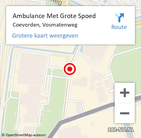 Locatie op kaart van de 112 melding: Ambulance Met Grote Spoed Naar Coevorden, Vosmatenweg op 29 augustus 2018 09:20