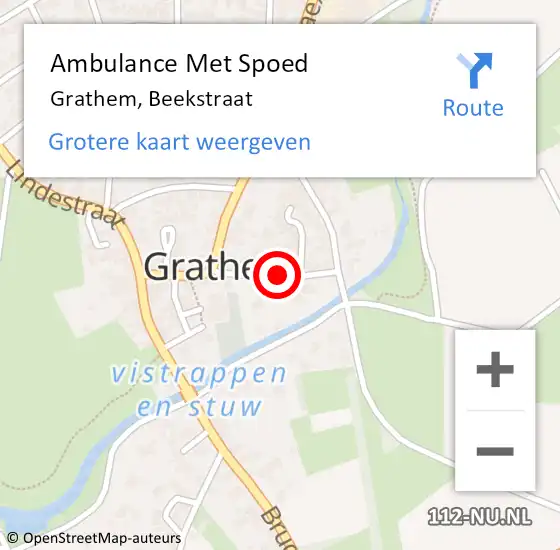 Locatie op kaart van de 112 melding: Ambulance Met Spoed Naar Grathem, Beekstraat op 29 augustus 2018 10:39