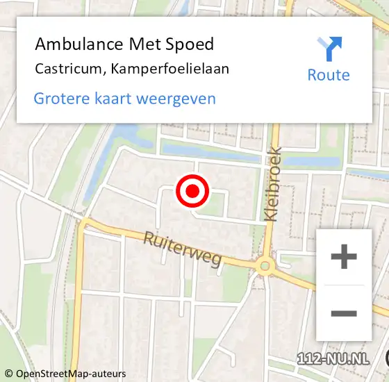 Locatie op kaart van de 112 melding: Ambulance Met Spoed Naar Castricum, Bremlaan op 29 augustus 2018 10:47