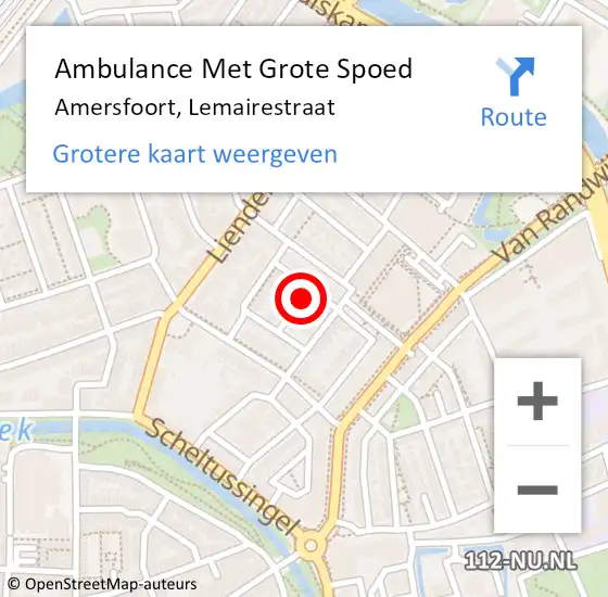 Locatie op kaart van de 112 melding: Ambulance Met Grote Spoed Naar Amersfoort, Lemairestraat op 7 maart 2014 12:39