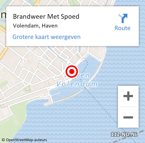 Locatie op kaart van de 112 melding: Brandweer Met Spoed Naar Volendam, Haven op 29 augustus 2018 13:56