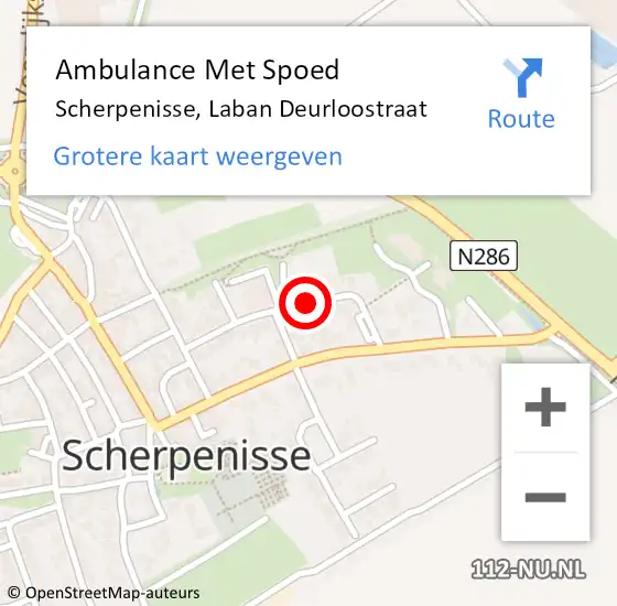 Locatie op kaart van de 112 melding: Ambulance Met Spoed Naar Scherpenisse, Laban Deurloostraat op 29 augustus 2018 13:59