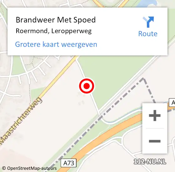 Locatie op kaart van de 112 melding: Brandweer Met Spoed Naar Roermond, Leropperweg op 29 augustus 2018 16:29