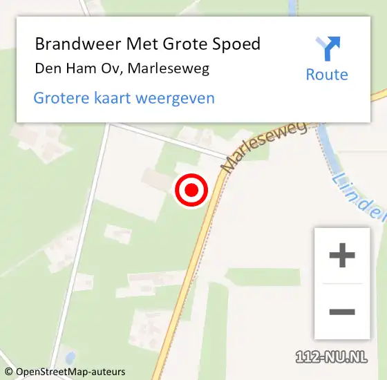Locatie op kaart van de 112 melding: Brandweer Met Grote Spoed Naar Den Ham Ov, Marleseweg op 29 augustus 2018 20:02