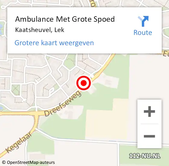 Locatie op kaart van de 112 melding: Ambulance Met Grote Spoed Naar Kaatsheuvel, Lek op 29 augustus 2018 21:54